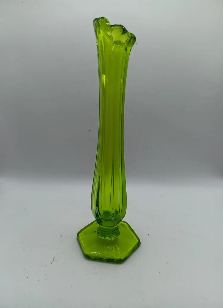 Westmoreland Glass Muted Green Swung Vase 9: