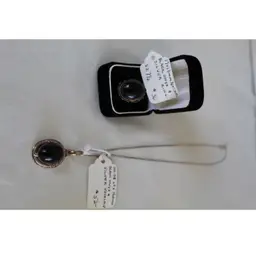 Vintage Natural Black Onyx and Silver Jewelry Set