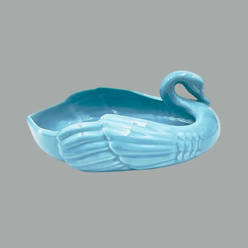 Vintage Swan Planter Console Dish By California Pottery USA