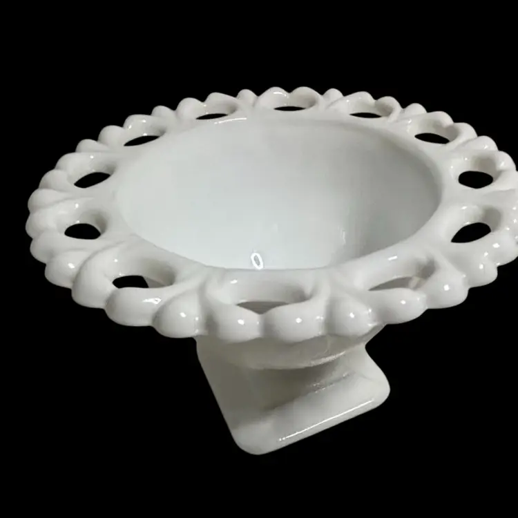 Vintage White Milk Glass 5”x3”