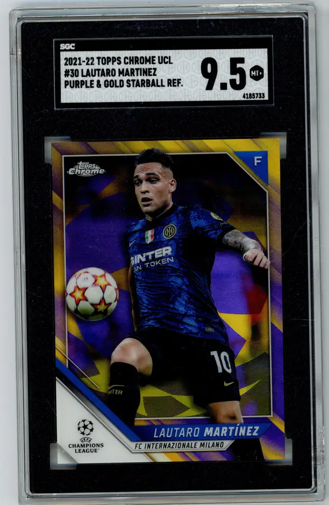 2021-22 Topps Chrome UCL LAUTARO MARTINEZ Purple Gold Starball Refractor #30 MILANO SGC 9.5 MT+
