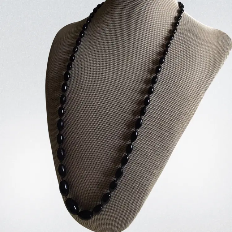 Vintage Black Beaded Necklace