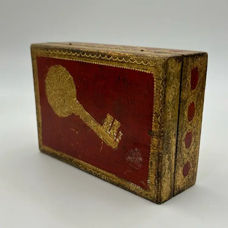 Vintage Florentia Hand Made Hand Crafted Embossed Keepsake Trinket Box Italy