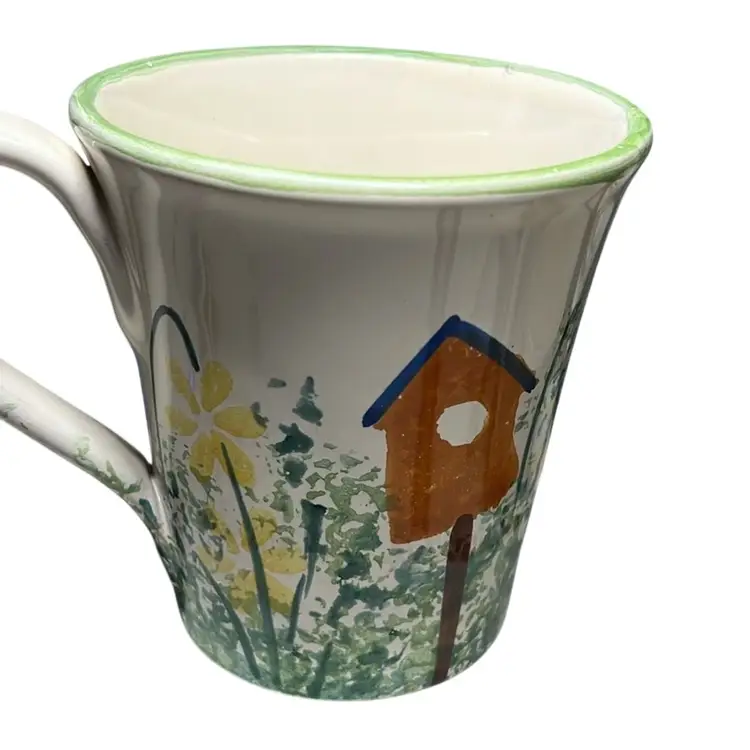 Set Of 2 Ceramic Hand Painted Coffee Mugs Made In Italy By Coop Ceramic Toscane