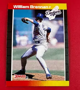 1989 Donruss Collector Baseball Trading Card Dodgers William Brennan #589