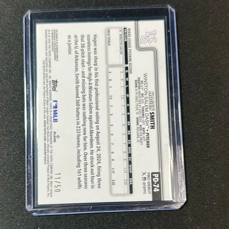 Hagen Smith 2025 Topps Pro Debut Gold Foil Auto /50 Chicago White Sox