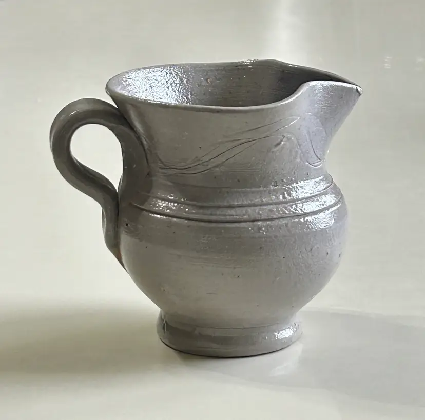 Vtg Jugtown Pottery Pitcher Creamer Art Pottery Handmade Signed Artisan Pottery