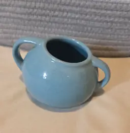 Vintage Sky Blue Ceramic Sugar Bowl
