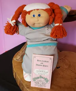 Vintage 1984 Cabbage Patch Kid Girl Red Hair/Green Eyes With Birth Certificate