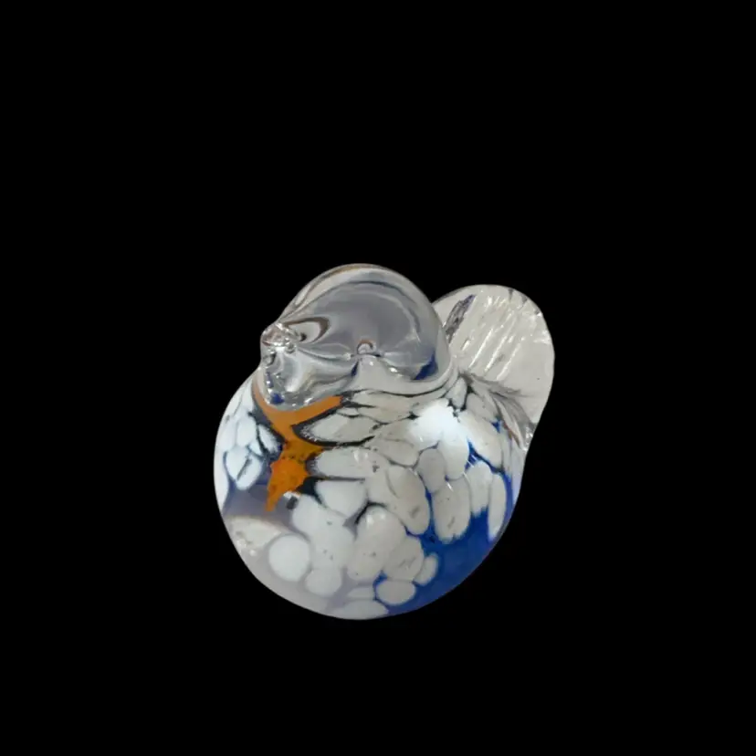 Ulmer Spats Art Glass Sparrow Paperweight w/Original Box 2.5” x 3”