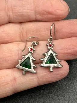 silpada 925 christmas tree earrings