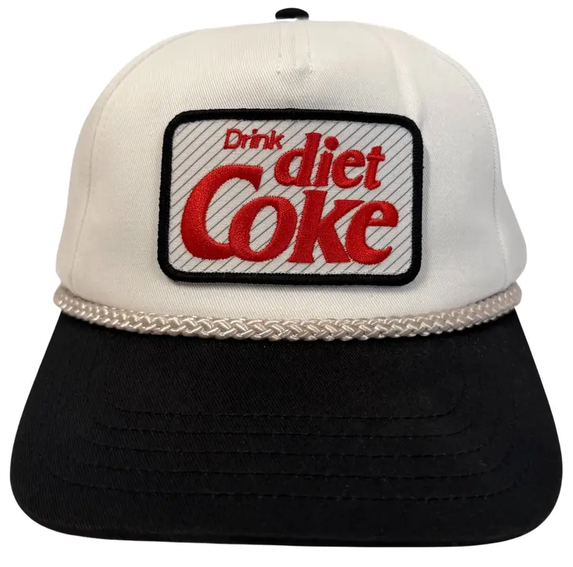 Diet Coke Roscoe Patch Logo White & Black Rope Snapback by American Needle