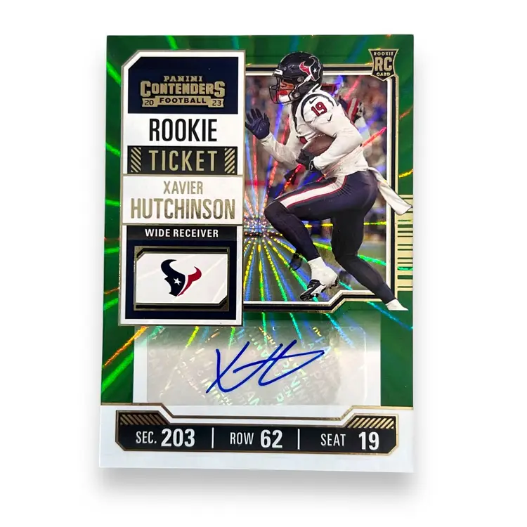 2023 Panini Contenders Xavier Hutchinson RC Auto Opening Kickoff Rookie Ticket