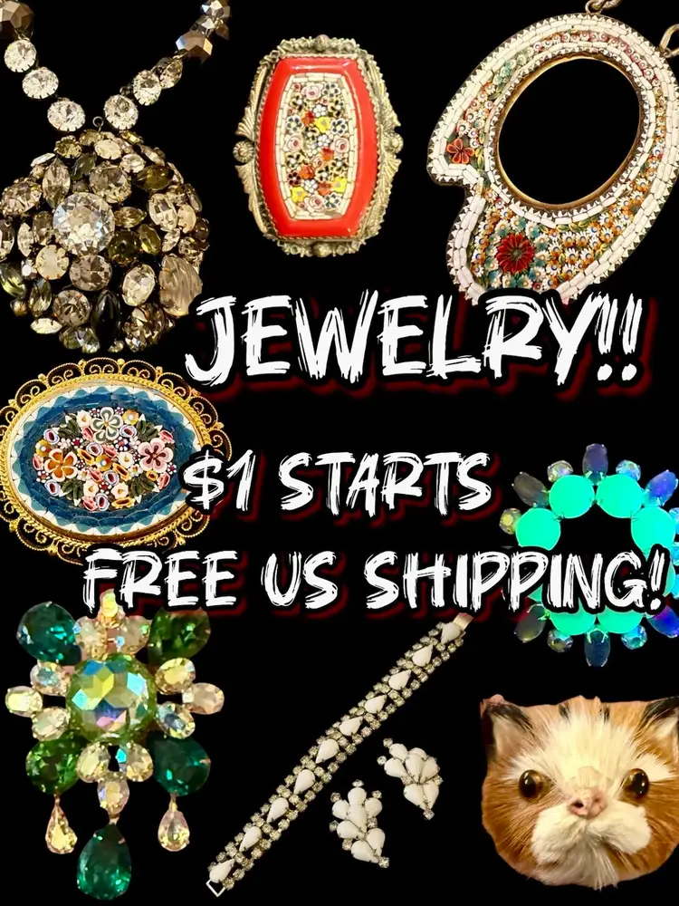 Micro Mosaics, Austrian, Enamel Flowers, Rhinestones 