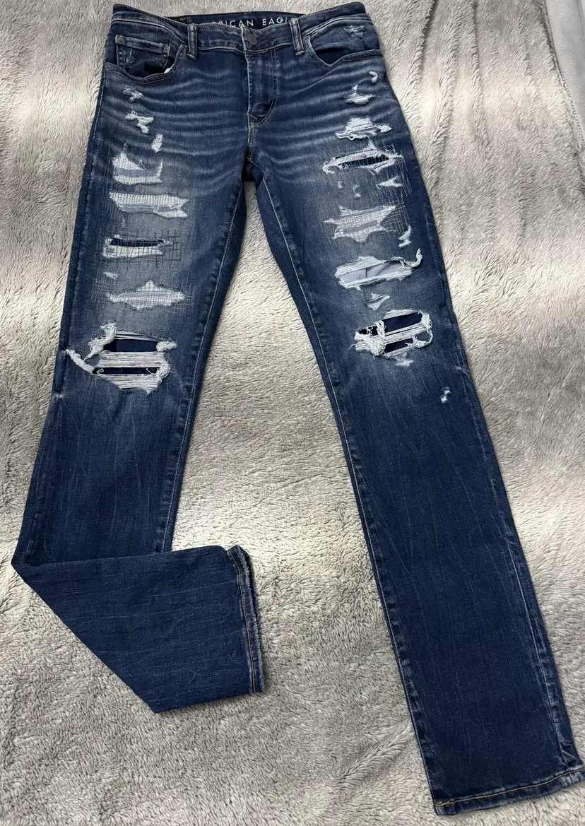 AE airflex x patched skinny Jean
