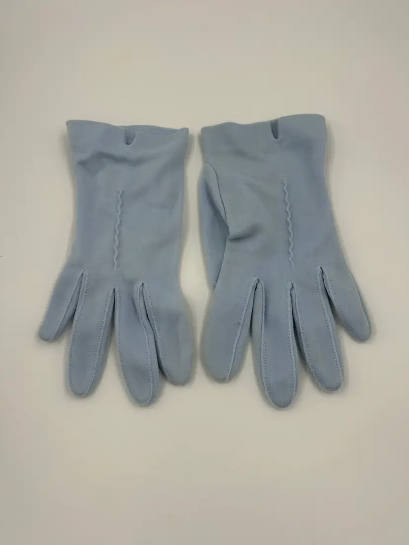 Vintage Ladies, Sky Blue Nylon Short Gloves
