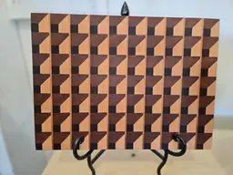 3D Geometric Pattern End Grain Cutting Board