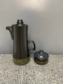 VTG Denby Kismet Bokhara MCM 60s England “Blue” Coffee Pot & Sugar Bowl W/Lids