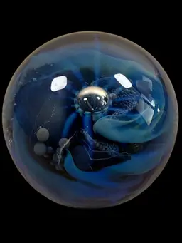 Seegers & Fein Art Glass Nebula Paperweight