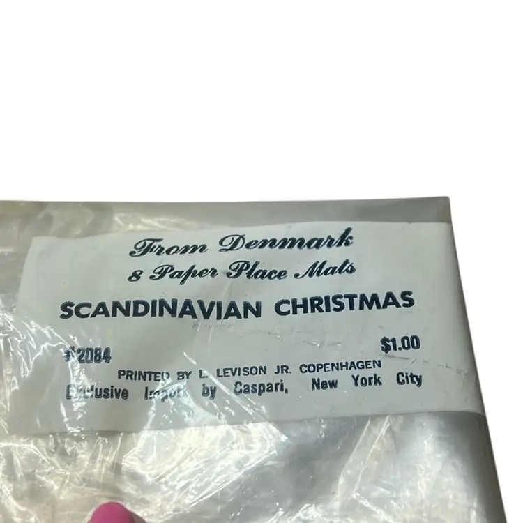 8 Vintage Caspar Scandinavian Christmas Paper Placemats.