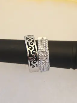 14k White Gold Filled Hoops with CZ