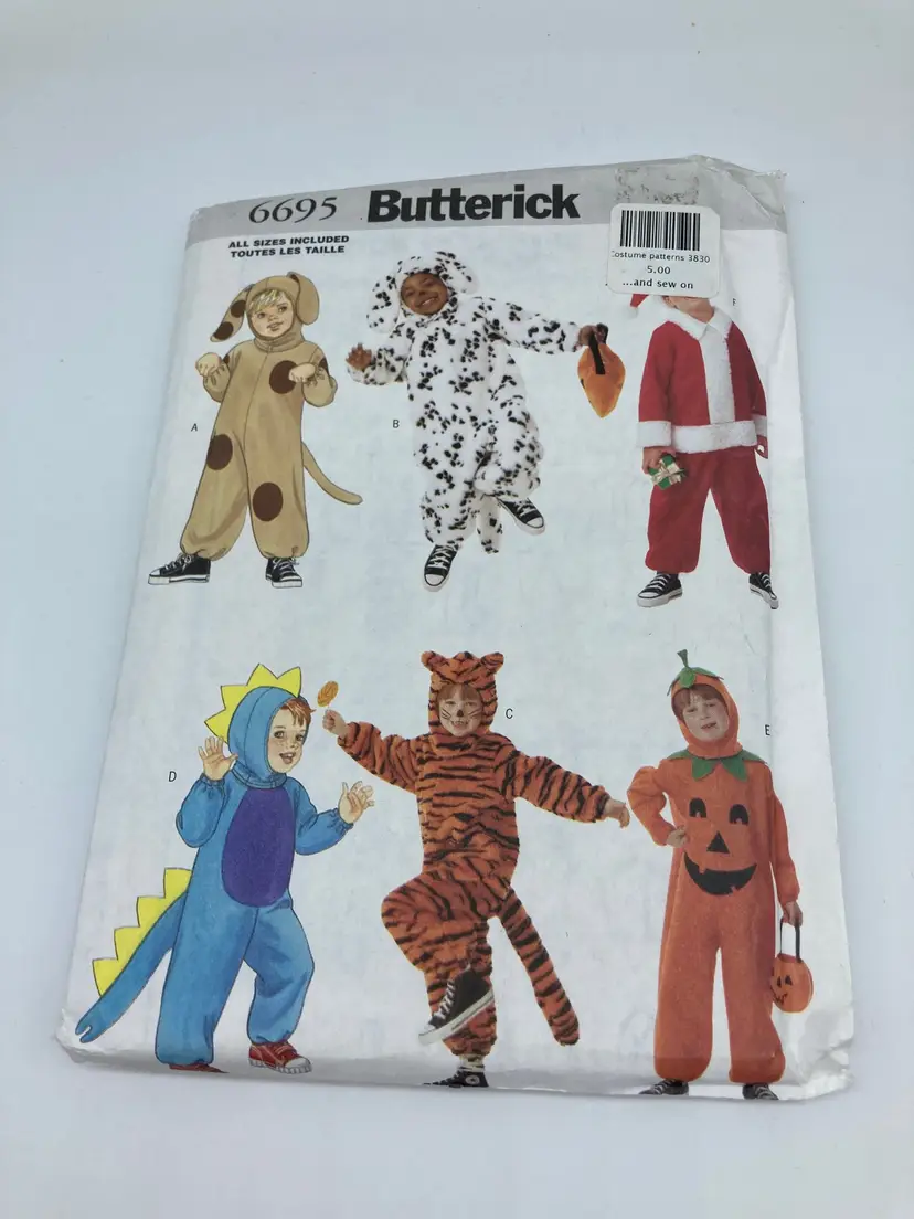Butterick Halloween Costume Pattern for Kids sizes 1-6
