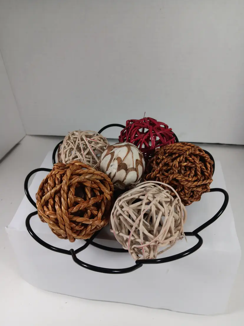 Rustic Wicker Orb Set