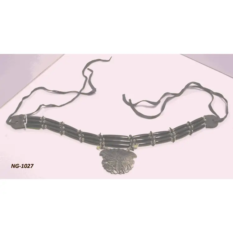 Buffalo Bone Hair Pipe Choker - NG-1027