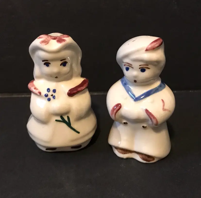 Vintage Shawnee Pottery Sailor and Little Bo Peep Girl Salt and Pepper Shakers