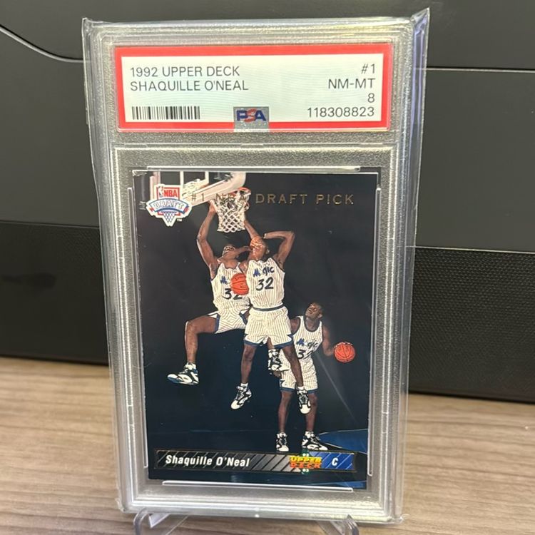 Shaquille O’Neal 1992 Upper Deck Draft Card No. 1 PSA 8