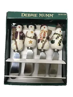 Debbie Mumm Christmas Snowmen 4 Pc 2000 Charcuterie Cheese Butter Spreaders