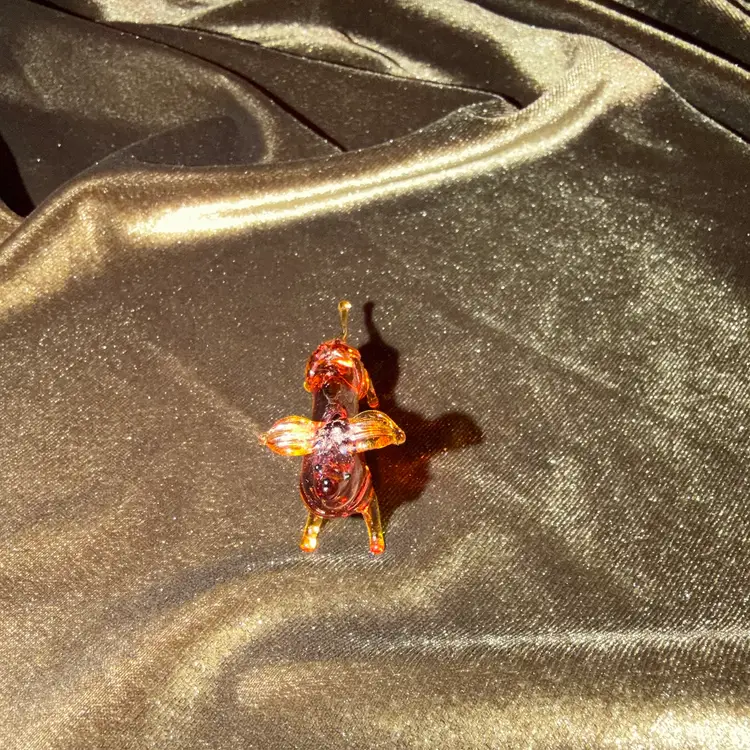 Miniature Hand-Blown Glass Dog Figurine