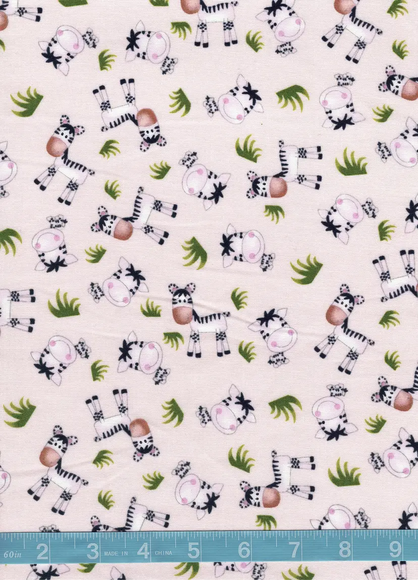 Zebras on Beige Cotton Quilt Fabric by the Yard – Cute Safari Zebra Quilting Fabric – Kids Animal Sewing Fabric for Nursery & Baby Projects (100% Cotton)