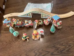 Cherished Teddies Christmas train set with accessories