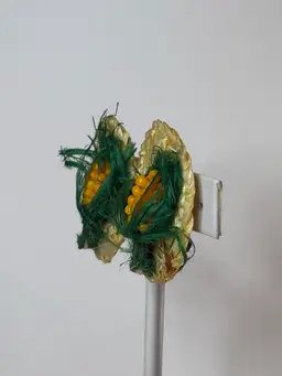 Western Germany Corn Vegetable Woven Raffia Clip-on Earrings