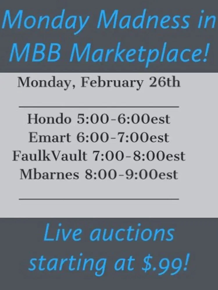 MBarnes_90 Monday Madness Auctions! 