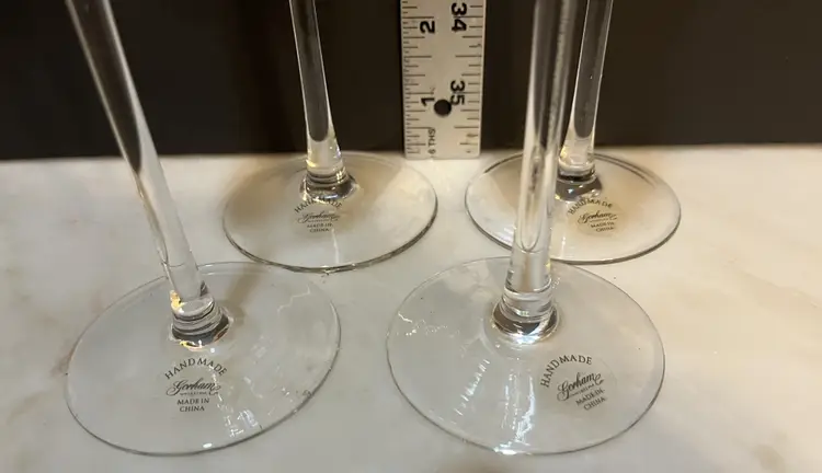 Gorham Vintage Handmade Champagne Flutes Textured Ribbed or Hammered Pattern