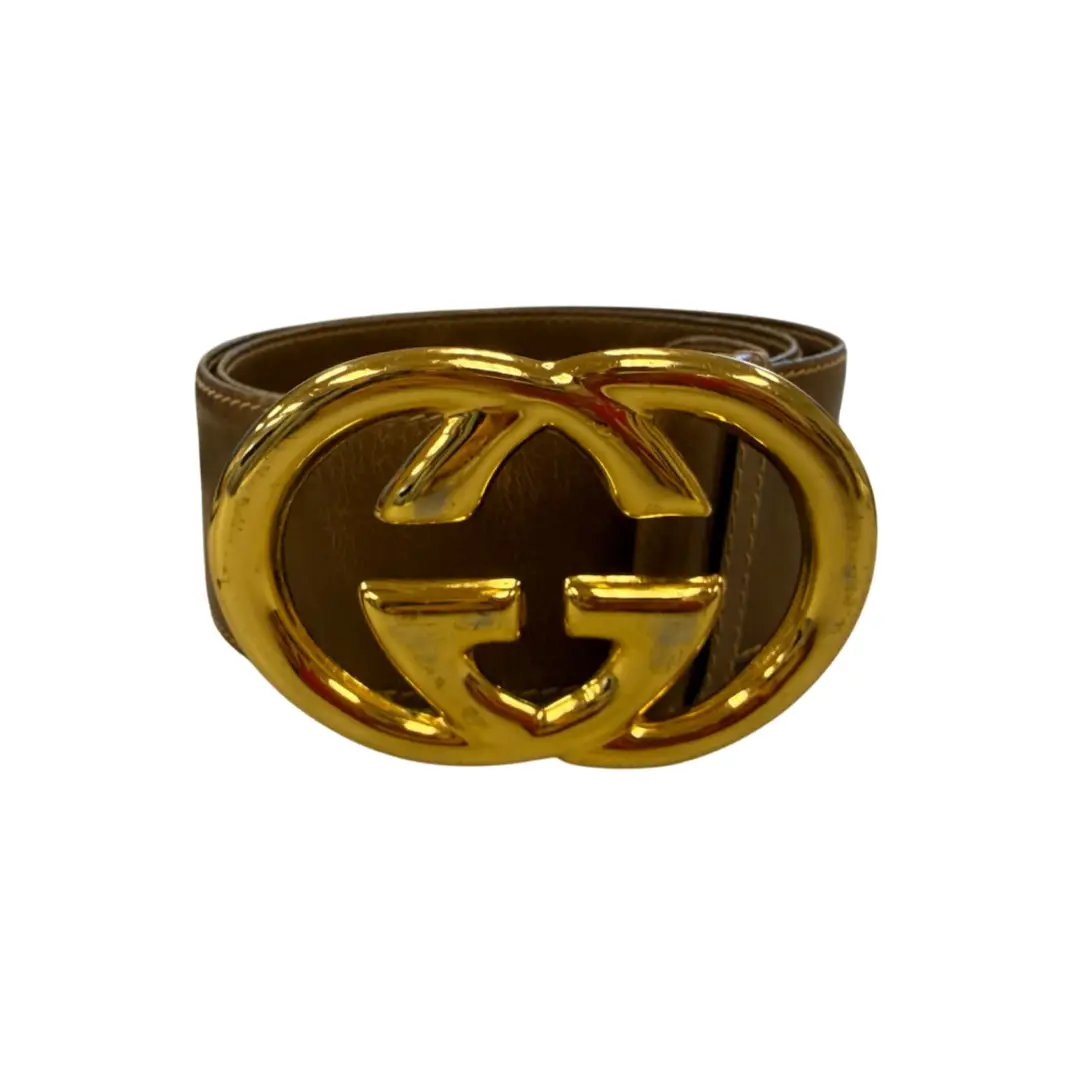 Gucci Brown Leather GG Belt 70