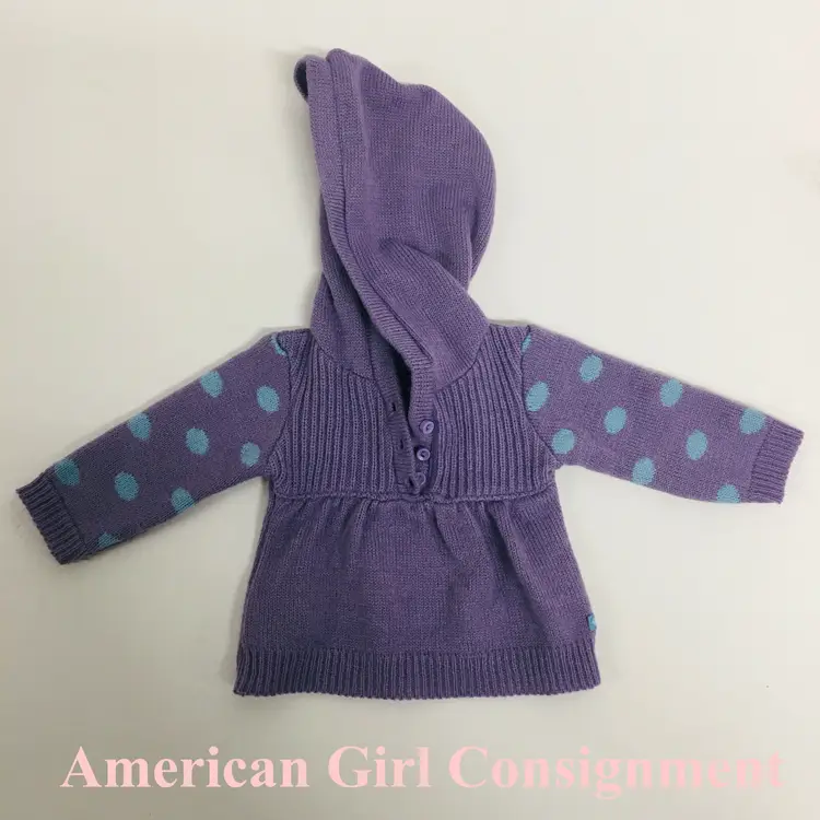 American Girl Doll Purple polka dots Sweater from Casual Chic outfit (A27-04)