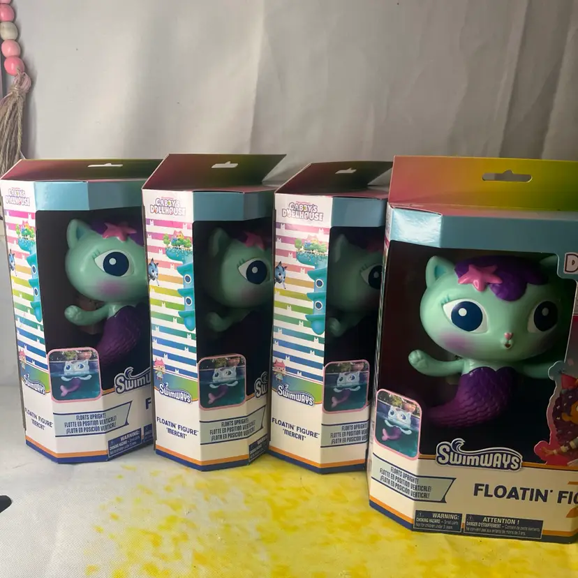 Lot Of 4 NIB Swimway Gabby’s Dollhouse Swim Toy