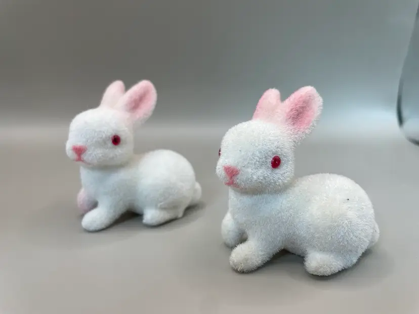 2 Flocked Bunnies