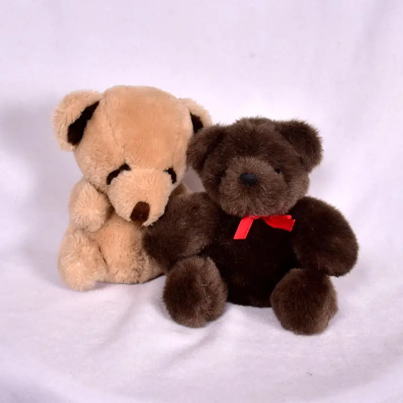 International Silver Co. Small Stuffed Bears (2) Vintage 1995