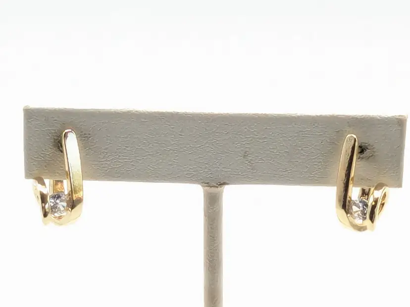 Gold Tone Pierced Rhinestone Earrings Jewelry