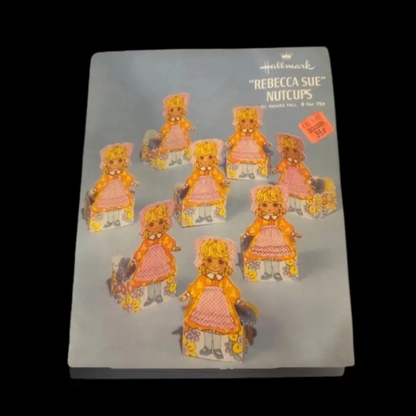 VTG Hallmark Set of 8 Paper “Rebecca Sue Nutcups” Ephemera, New Sealed Package