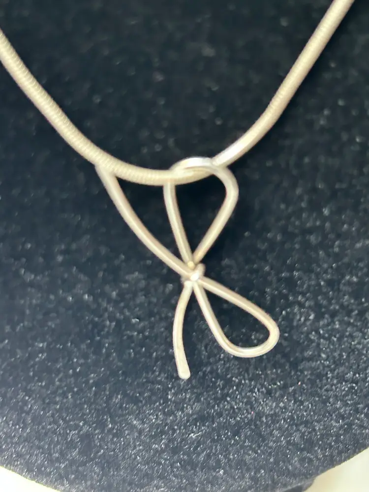 Silver Bow Necklace