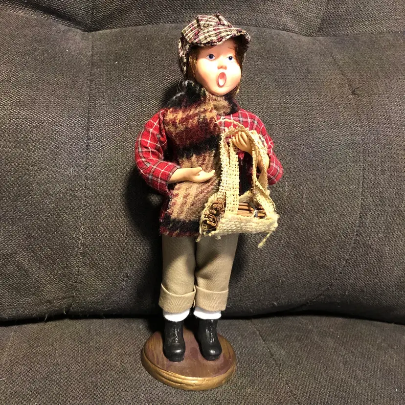 Bryers Choice Style Young Boy Carrying Firewood Christmas Figurine