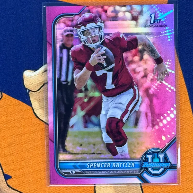 2021-22 Bowman U Chrome Spencer Rattler Pink Refractor 1st Bowman