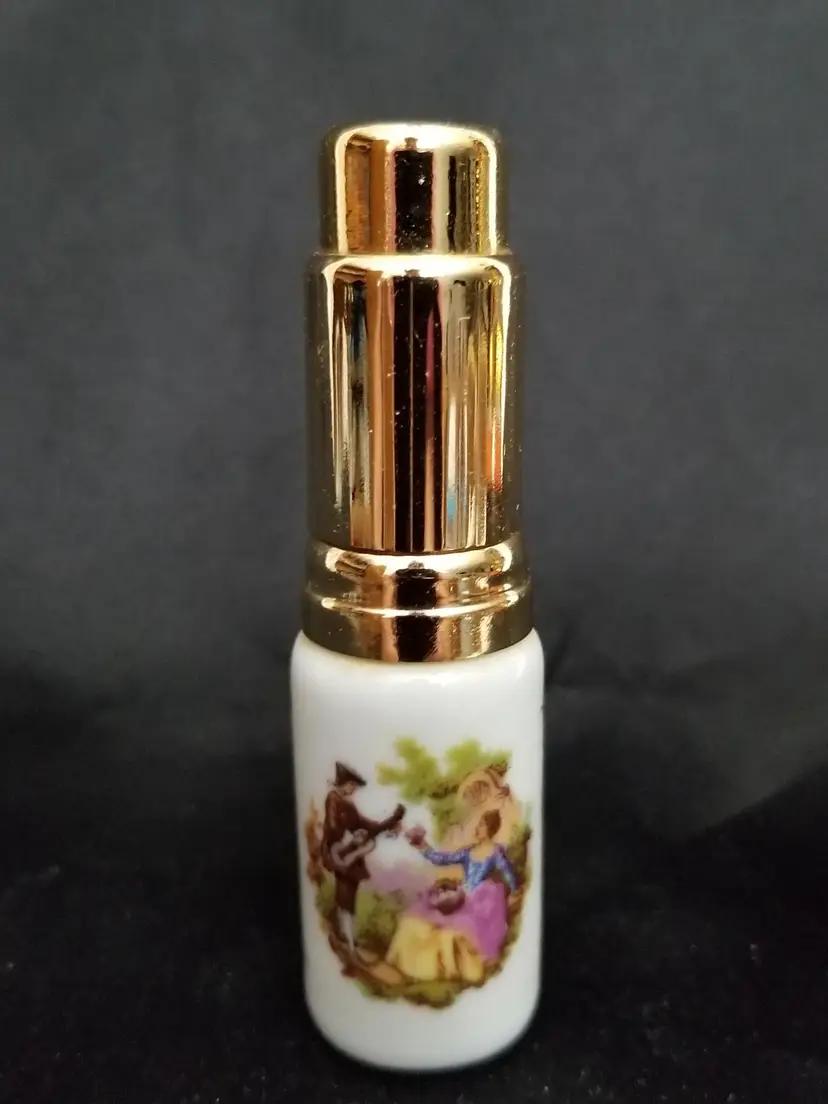 #125 Vintage GL Limoges France Porcelain Pocket Atomizer