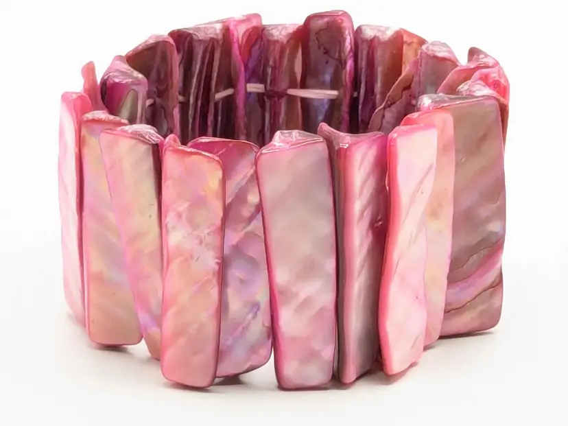 Pink Mother of Pearl Abalone Stretch Bracelet