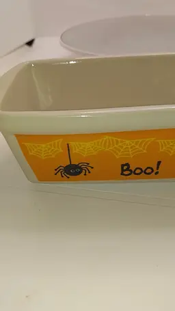 Halloween Mini Loaf Pan Home Decor Candy Dish Dip Bowl SPIDERS WEB Vingettes